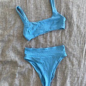 Aerie Ribbed Scoop Bikini Top & High Cut Bottom